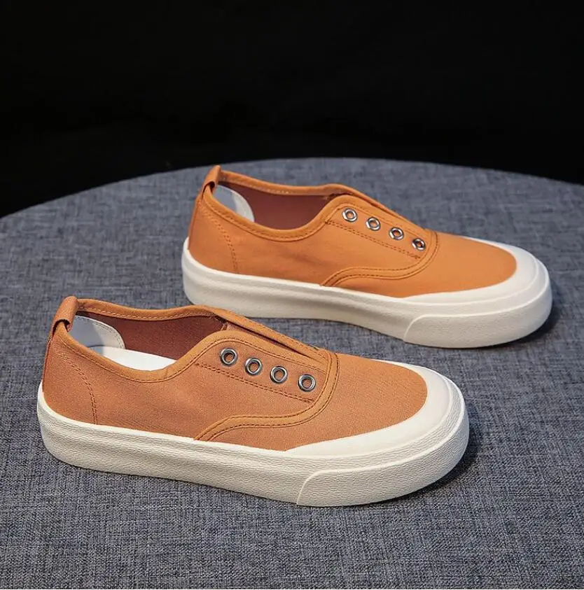 

Кроссовки парусиновые для мужчин и женщин, модная обувь для доски, плоская подошва, карамельные цвета, весна-осень