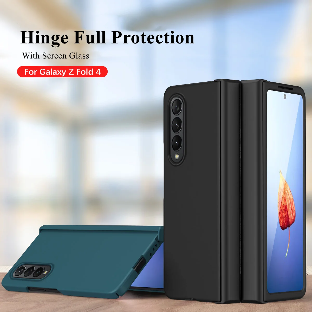 

Hinge Build in Pen Slot Case for Samsung Galaxy Z Fold 4 5G Hinge Full Protection Hard PC Shockproof Cover With Touch Pen