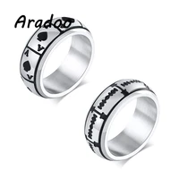 aradoo creative titanium steel blade ace of spades mens sports rings casual rings gift rings