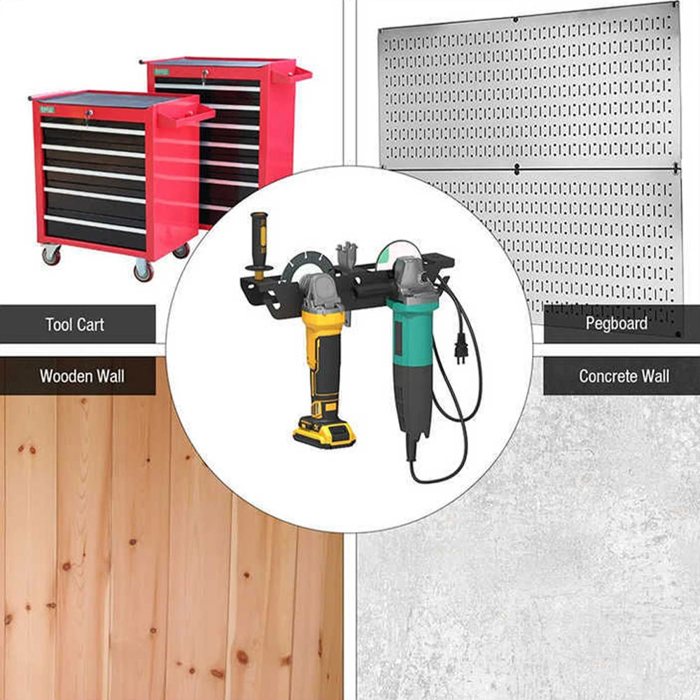 Держатель для угловой шлифовальной машины 2 отсека многоцелевой с вешалкой шнура