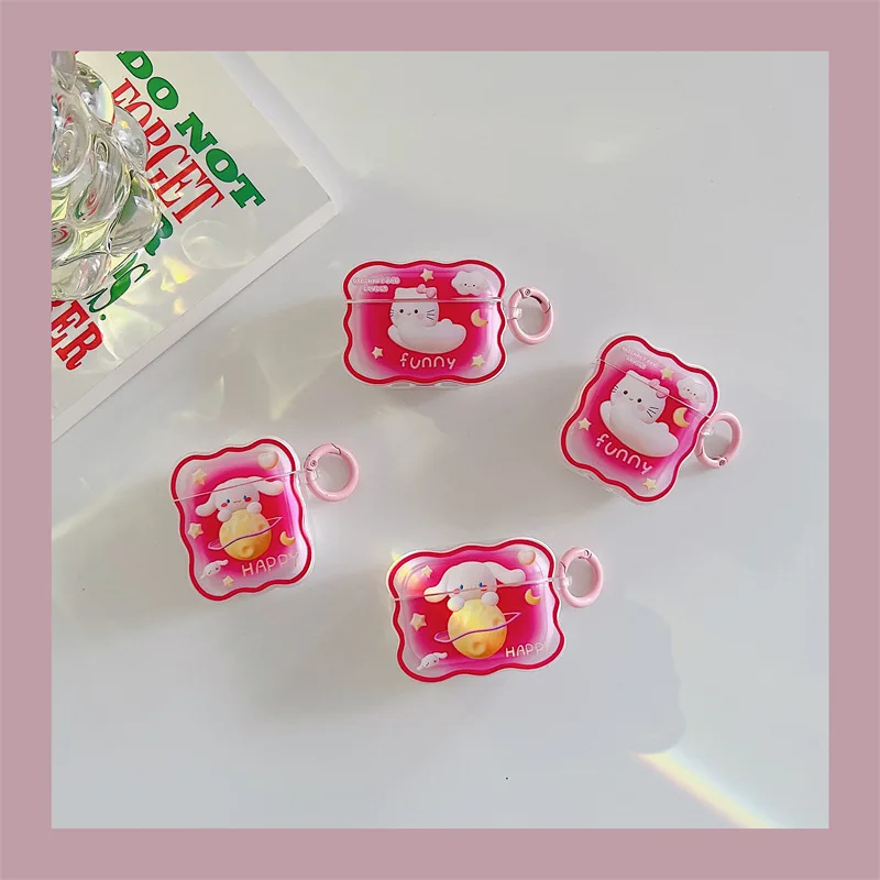 

Gradient Cartoon Cute Cat Dog AirPods 3 Case Apple AirPods 2 Case Cover AirPods Pro Case IPhone Earphone Accessories AirPod Case