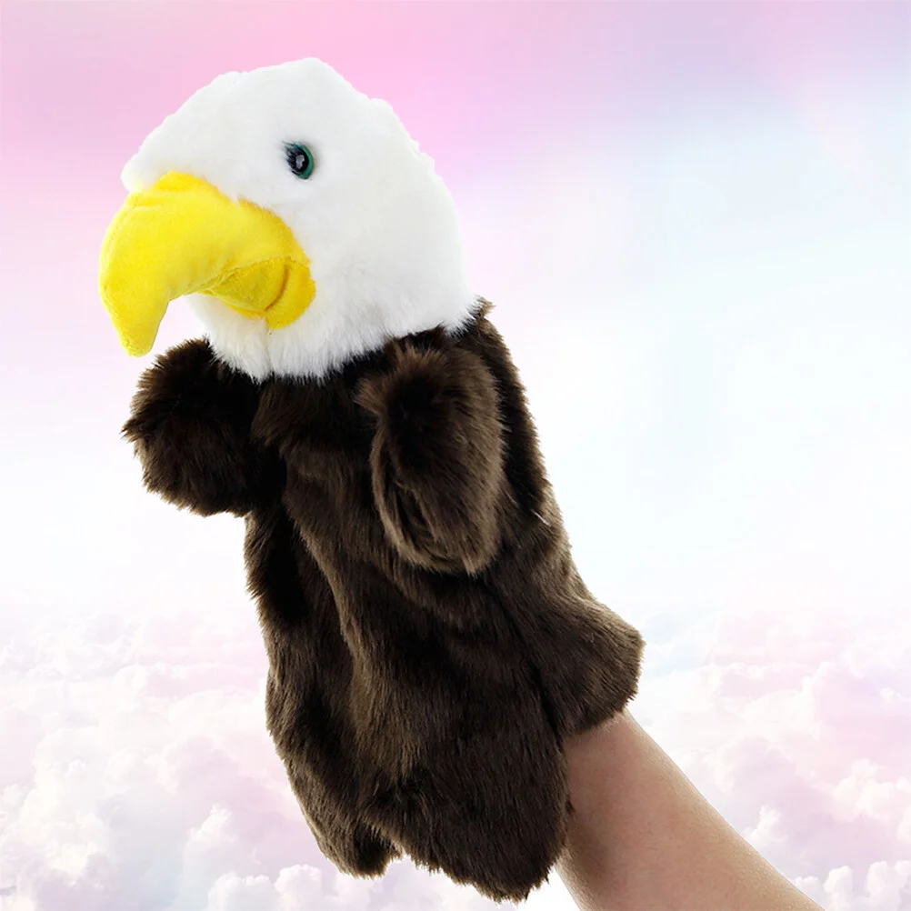 

1PC Simulation Eagle Story Telling Prop Interesting Plush Toy Creative Hand Puppet Role Play