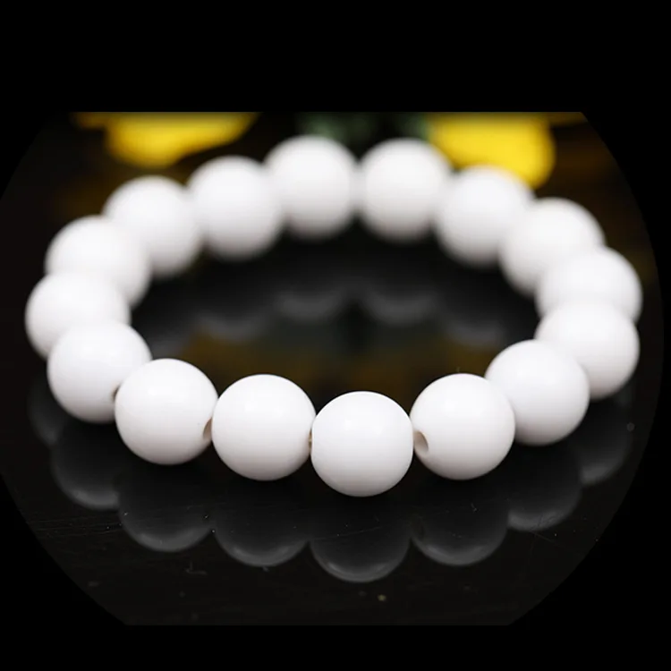 

South Korea New White Acrylic 10mm Beads Hand Beaded Bracelet Fashion Jewelry