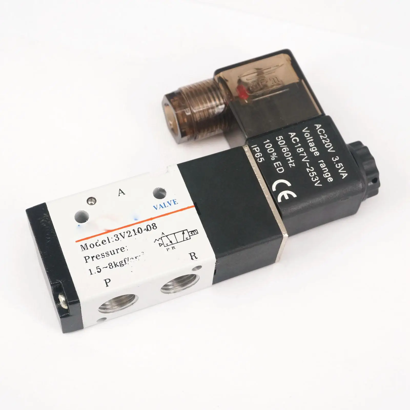 

AC220V 3V210-08 3-позиционный 2-позиционный 1/4 "Пневматический Соленоидный клапан, корпус из алюминия