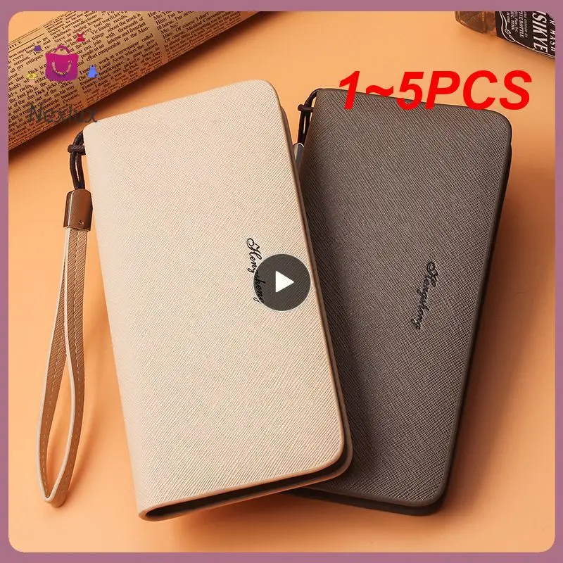 

Мужской кошелек из ПУ кожи, на молнии, с отделением для карт