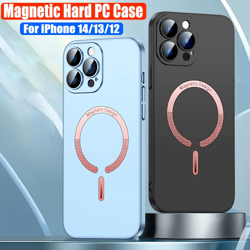 

Lens Glass Film Full Camera Covered Case For iPhone 14 13 12 Pro Max Anti-fall Hard PC Phone Cover Magnetic Safe Charging