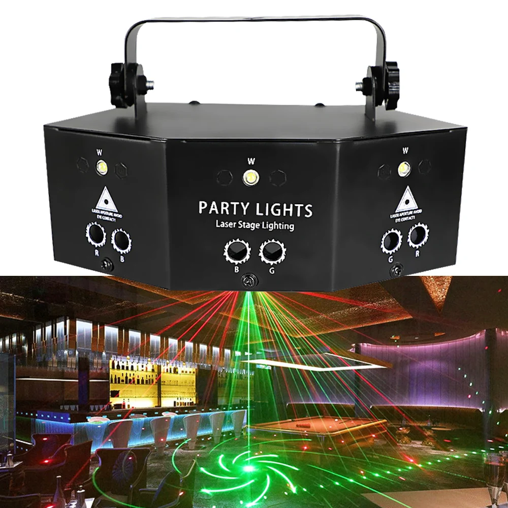 9 Eyes Led Flash Rgb Disco Line Scan Laser Projector Effect Lamp Stage Dj Party Show Light With Remote For Ktv Night Club