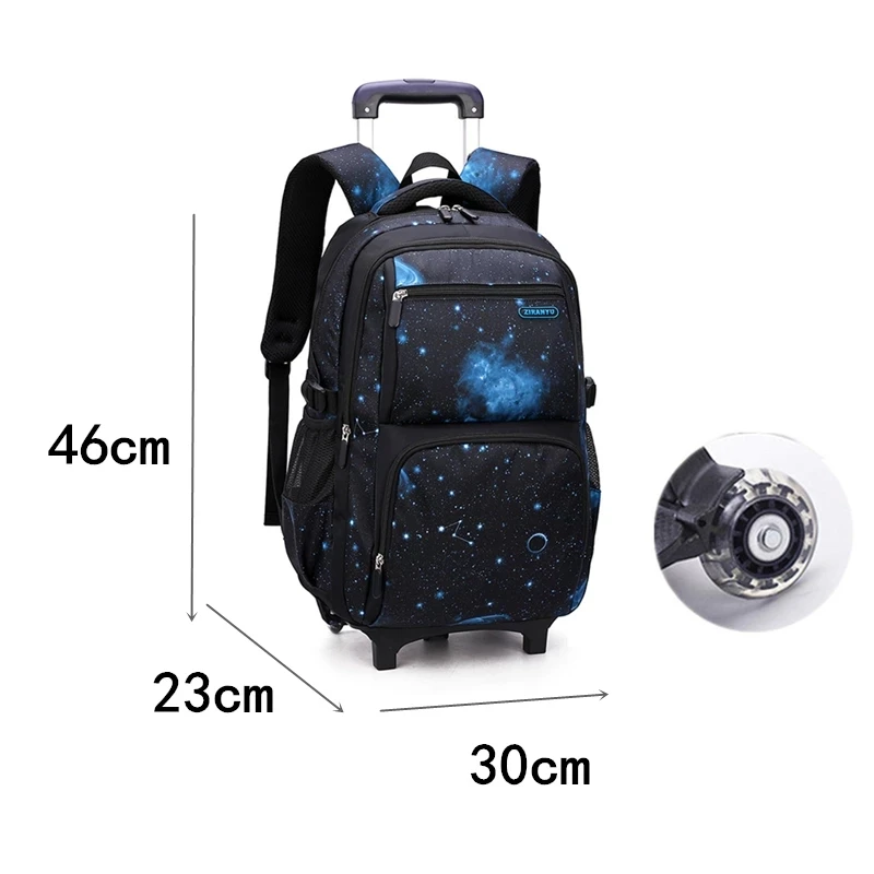 Teens Orthopedic School Backpack Removable Children School Bags With 2 Wheels Kid Boys Girls Trolley Schoolbag Luggage Wheeled