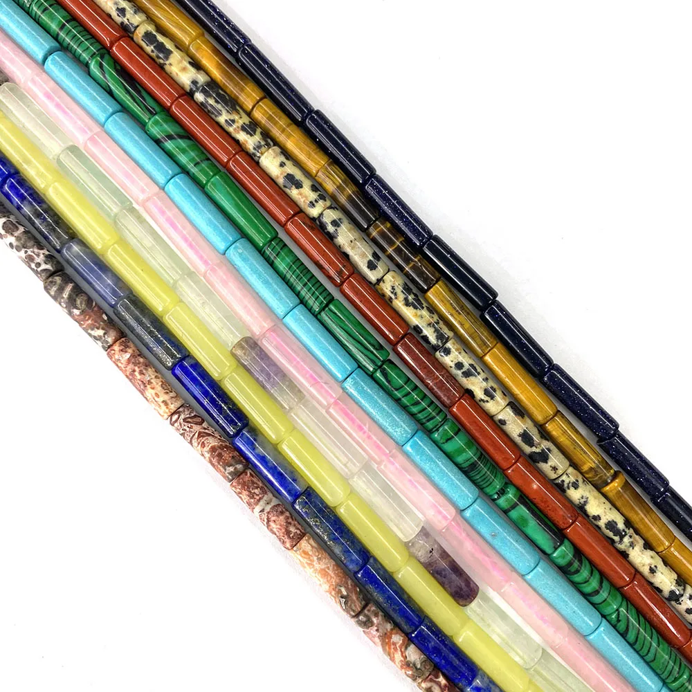 Ляпис-лазурь сумасшедший Агат фотобусина круглая трубка бисер 4x13 мм сделай сам