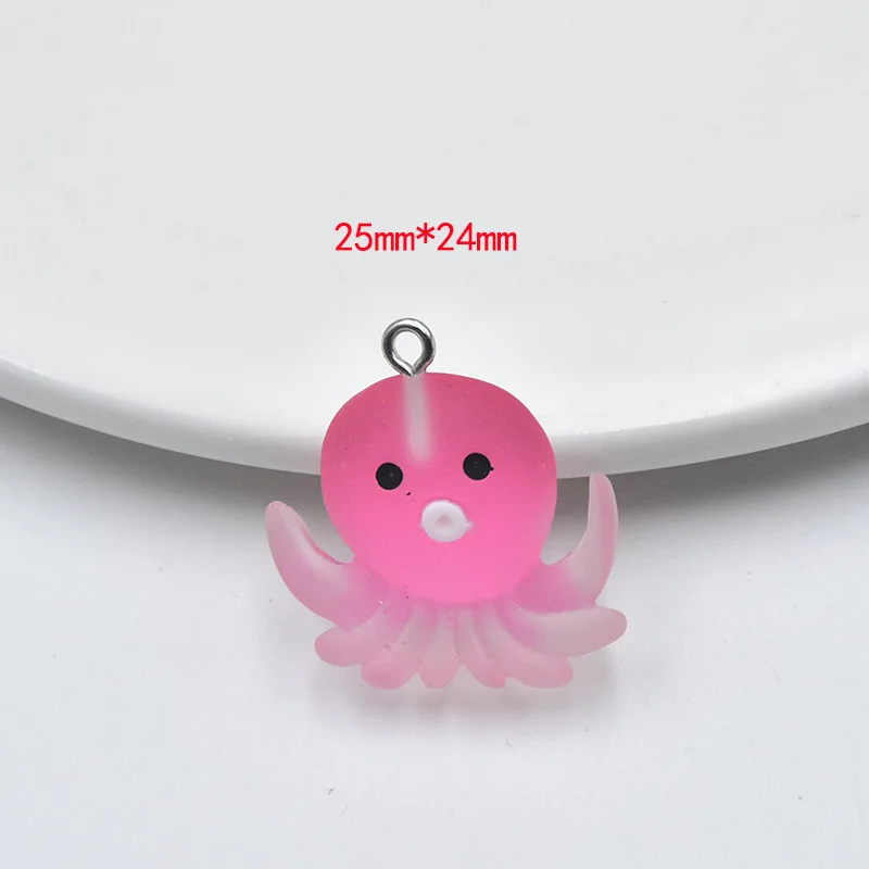 10 шт. подвески из смолы с плоской задней частью океанских животных каваи морской