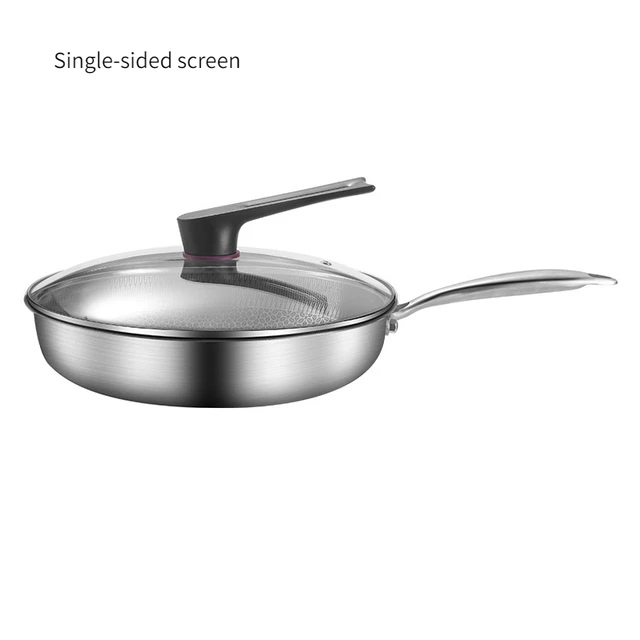 Frying Pan Stainless Steel Honeycomb Frying Pan Non-stick Non-coated Full Screen Omelet Pan Frying Steak Pancake Cookware Pans 5