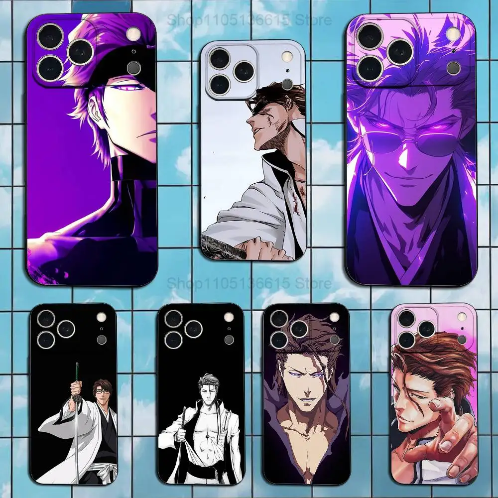 Фото Чехол для телефона Anime A-Aizen S-Sousuke для iPhone 17,16,15,14,13,12,11,Plus,Pro Max,XS,XR,SE,Mini,8,7,мягкий силиконовый черный чехол №1