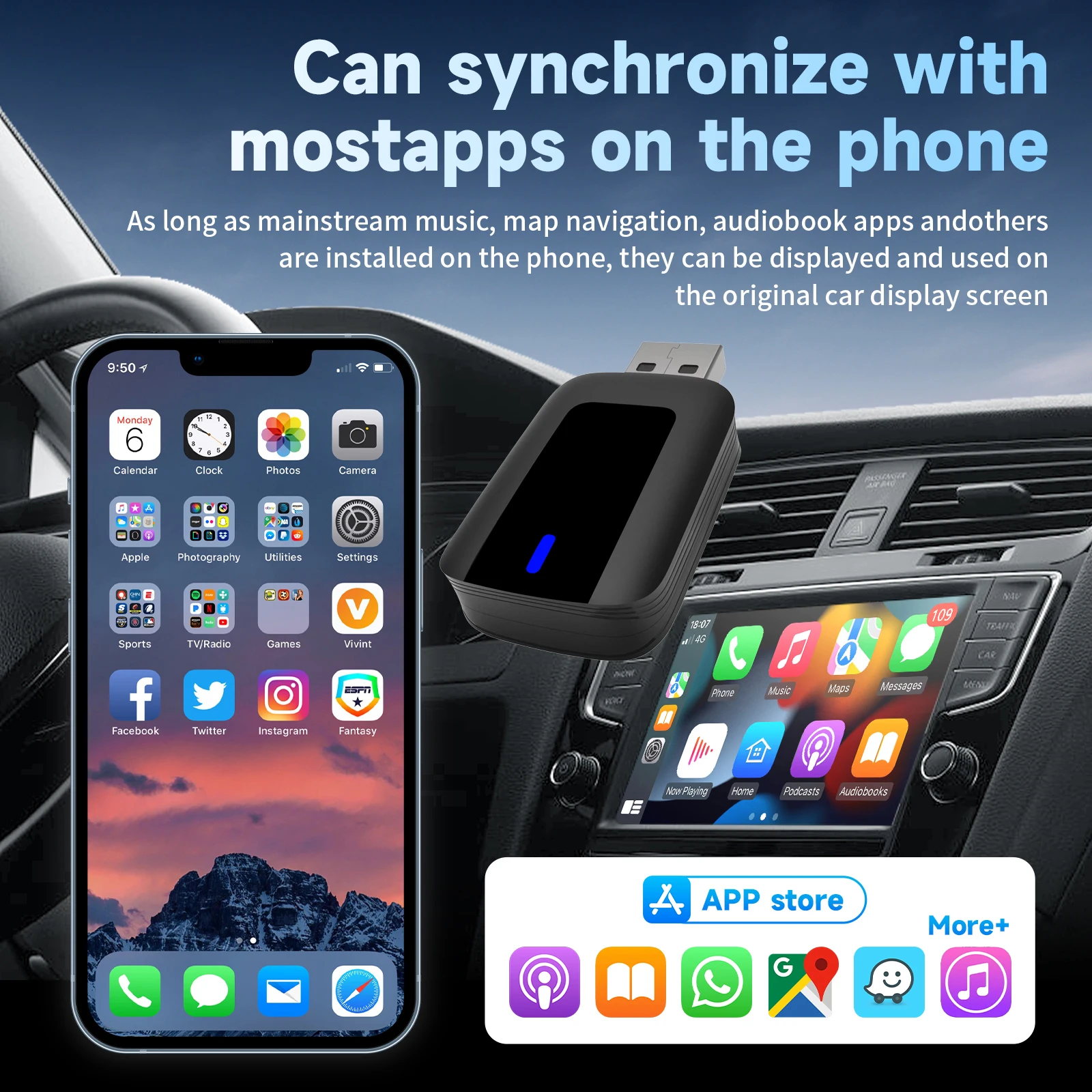Bl aandoth 5.0 Wireless Carplay Android Auto Беспроводной адаптер Smart Mini Box Plug and Play Wi-Fi Fast Connect