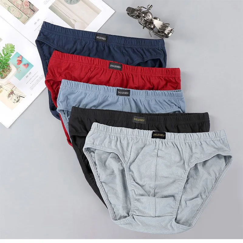 10PCS Cotton Man's Underwear Boxer Shorts Sexy Men Boxers Comfortable Plus Size Underpants Sexy Men's Briefs Solid Panties