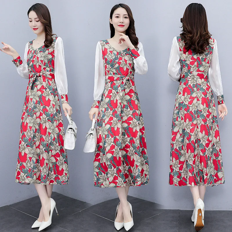 

Платье феи, тонкое женское летнее платье, новинка 2022, длинная юбка с цветочным принтом, модное платье в стиле ретро