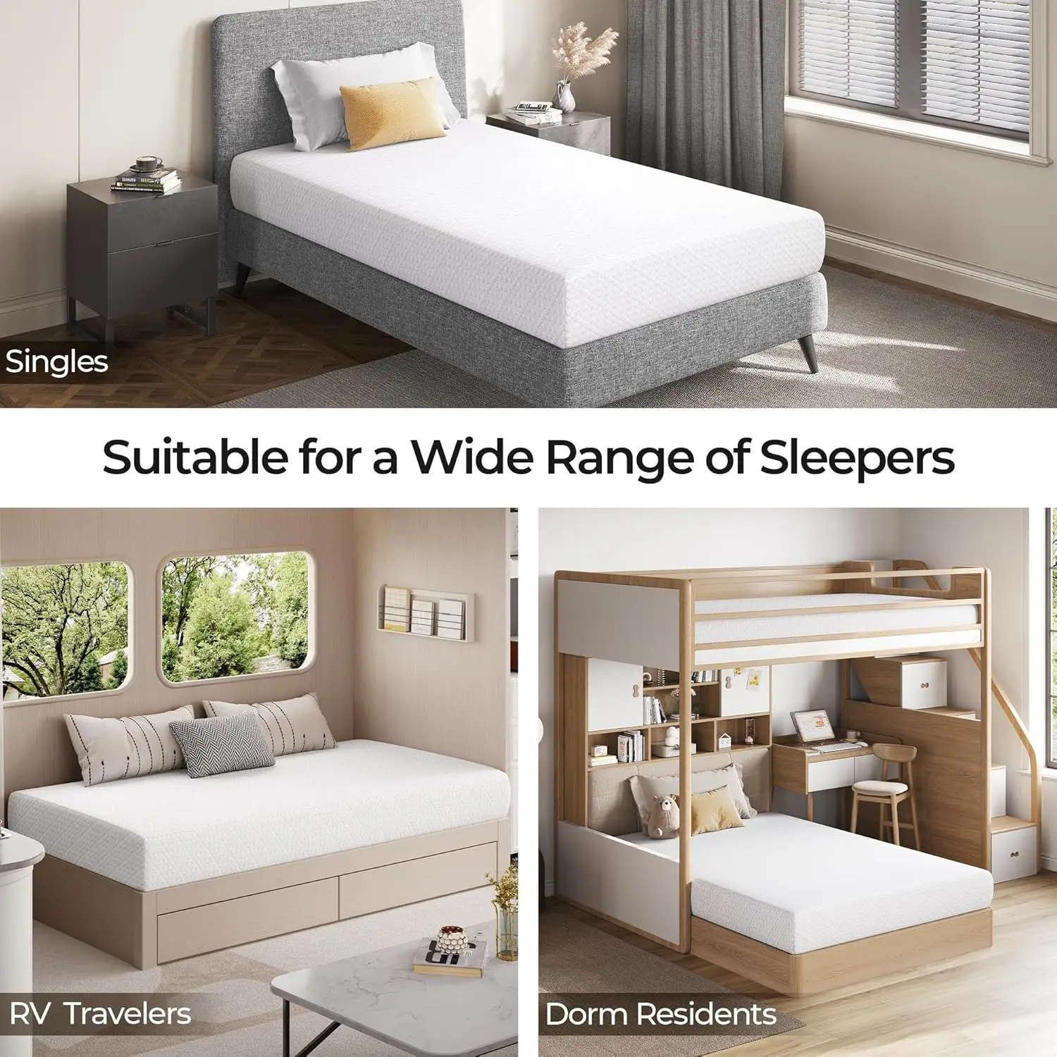 8-дюймовый двойной матрас охлаждающий гелевый из пены с эффектом памяти зеленого