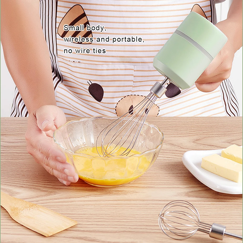 

Home Bakery Electric Egg Yolk Beater Cream Mixing Blending Whisk Batter Mixer Blender DIY Cooking Baking White