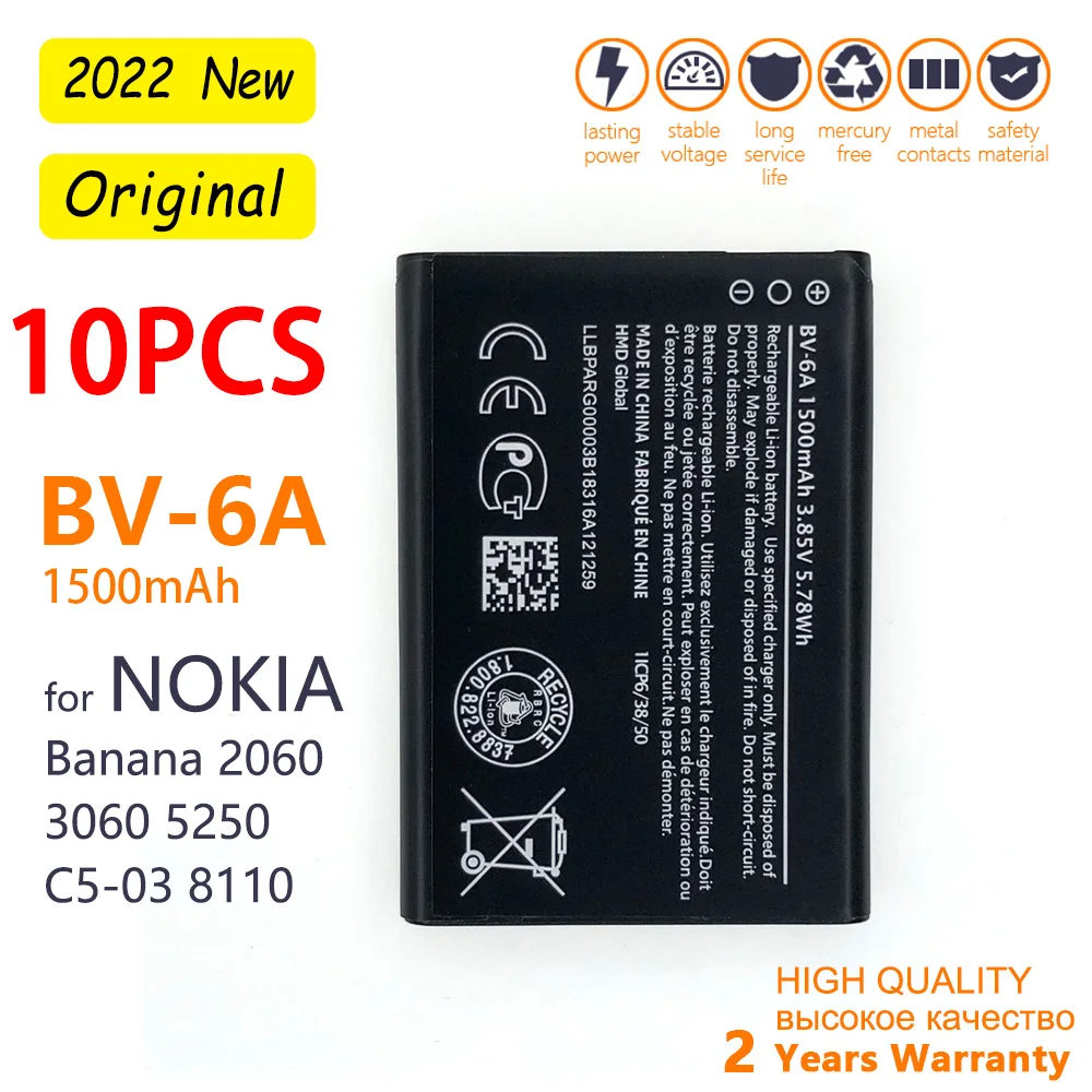 Genuine Recharge BV 6A BV6A BV-6A Battery 1500mAh for Nokia 