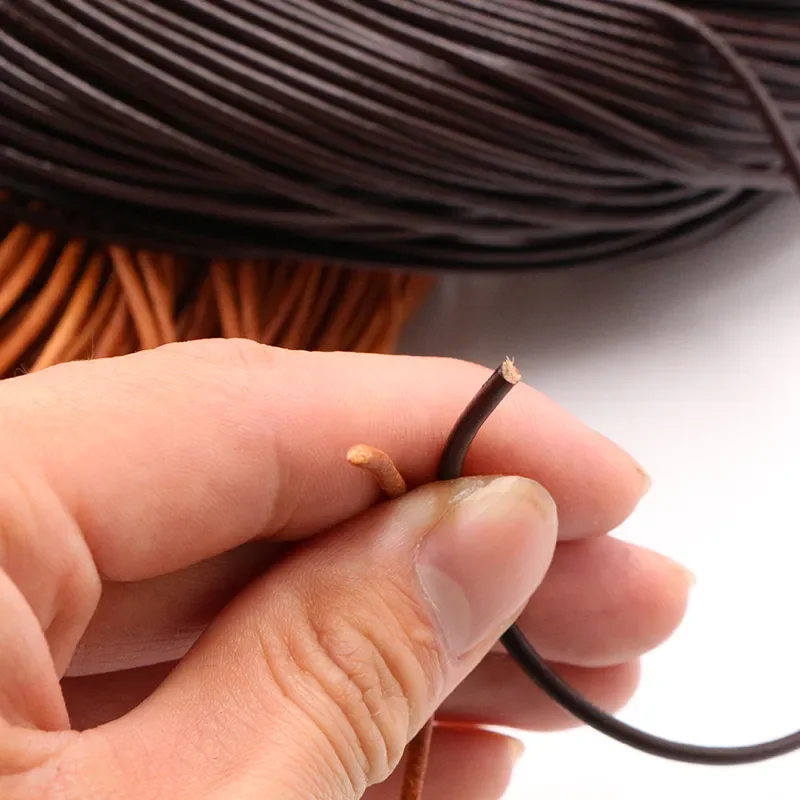 4 Color Genuine Cow Leather Round Thong Cord DIY Bracelet Findings Rope String For Jewelry Making