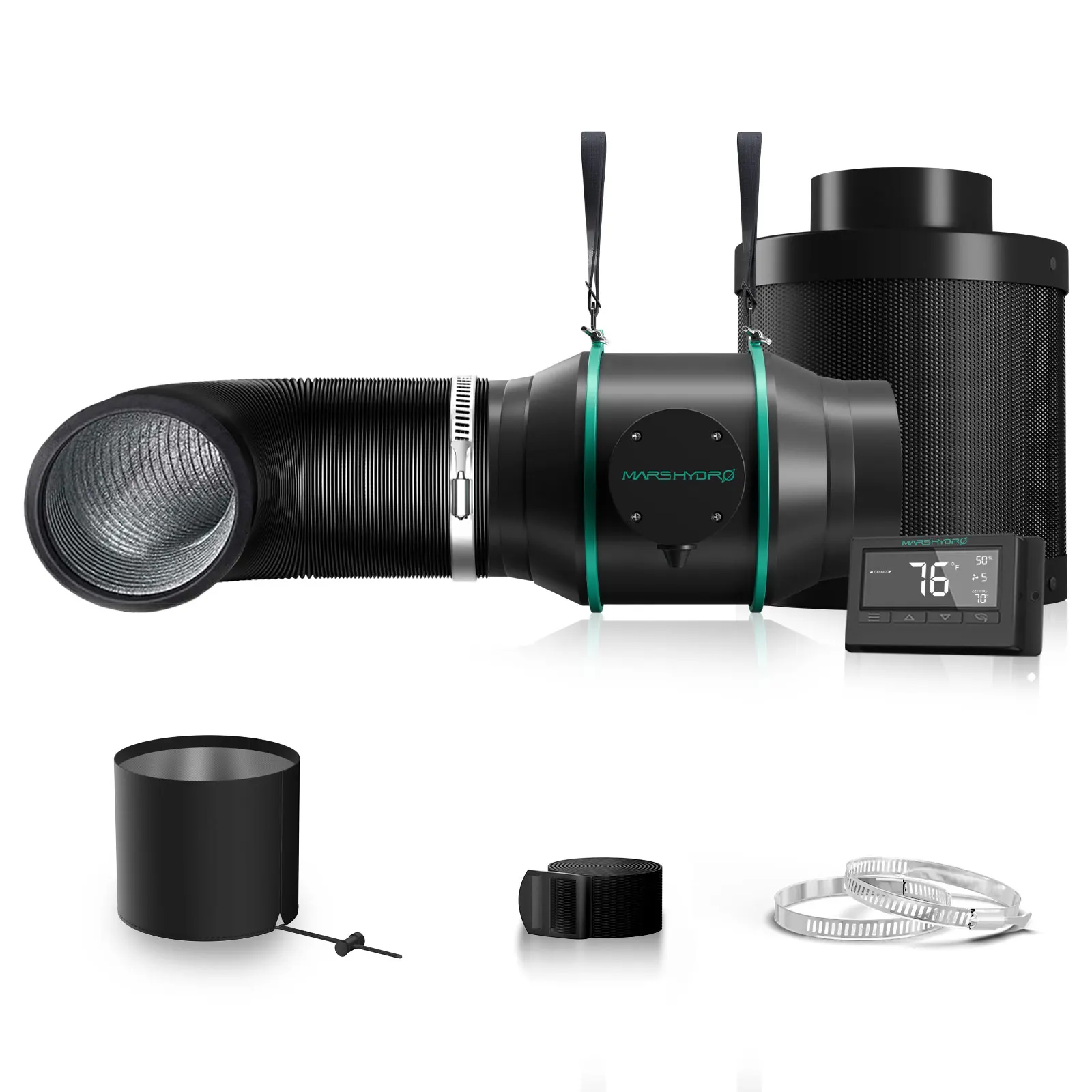 

Комплект вентиляторов Mars Hydro 4" 6" с угольным фильтром