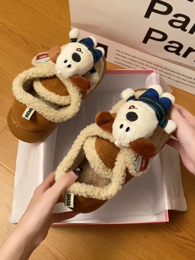 

Med Winter Woman Slipper Flat Shoes Female Luxury Slides Pantofle Designer 2023 Massage Fabric Basic Rome Short Plush Cotton