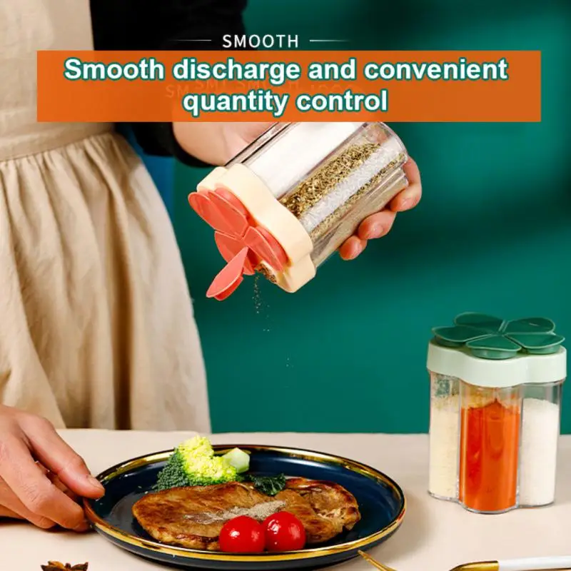 

1PC Five In One Multifunctional Integrated Seasoning Bottle Sealed Moisture-proof Flap Seasoning Tank Kitchen Seasoning Tank