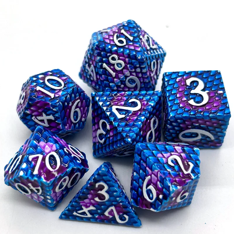 Dragon scales Metal Dice 7PCS Polyhedron Dice Sets DND Game Dice