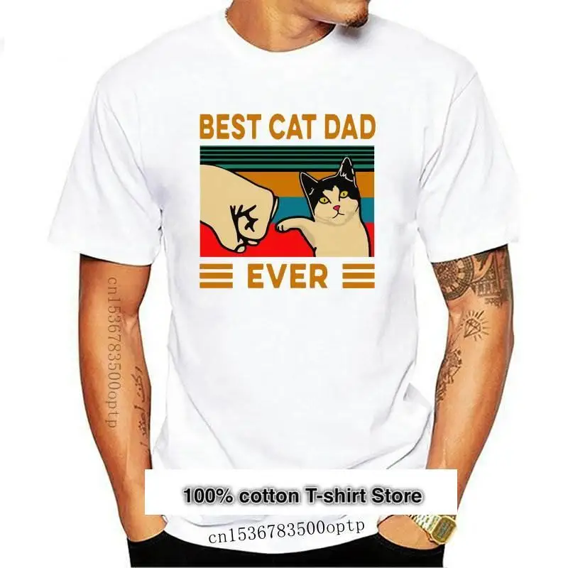 

Camiseta de algodón con estampado de gato, papá y papá de la UE, Camisa de algodón de alta calidad, Estilo Vintage, 100%