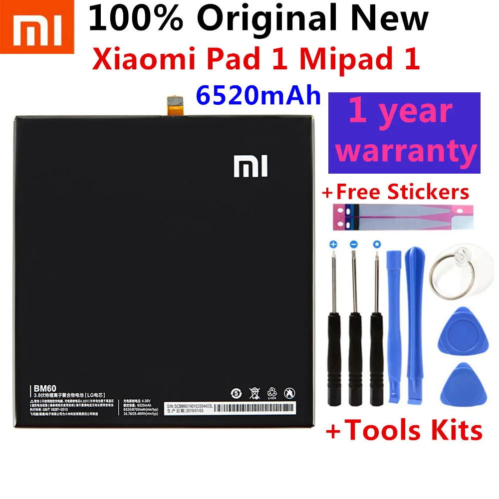 Xiao mi 100% Orginal Tablet Replacement Battery For Xiaomi Pad 1 2 3 4 4 Plus Mipad 1 2 3 4 4Plus High Capacity Batteries+Tools