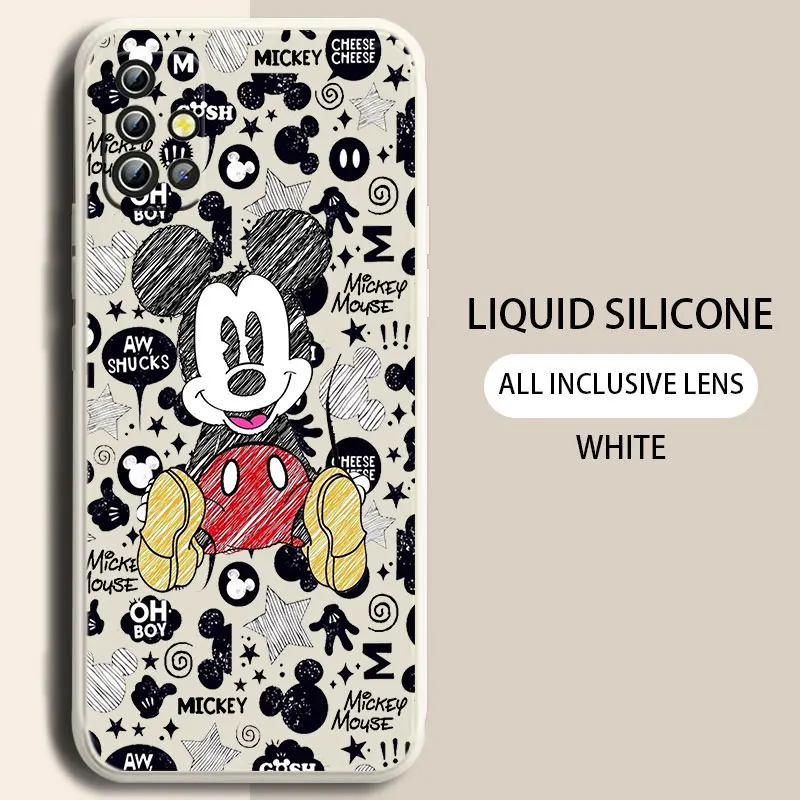 

Fashion Cute Mickey Phone Case For Xiaomi Redmi Note 11T 11 11S 10T 10 9T 9S 9 8T 8 7 6 5 Pro Liquid Rope Funda Cover Soft Capa