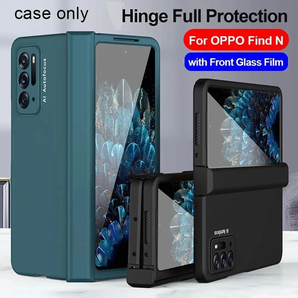 

Ultra Thin Full Protection Hinge Case With Front Screen Glass Film Hard Cover For OPPO Find N