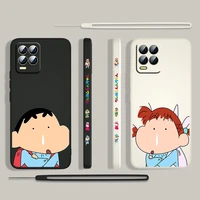 crayon cute shin chan for oppo realme 50i 50a 9i 8 pro find x3 lite gt master a9 2020 liquid left rope phone case cover shell
