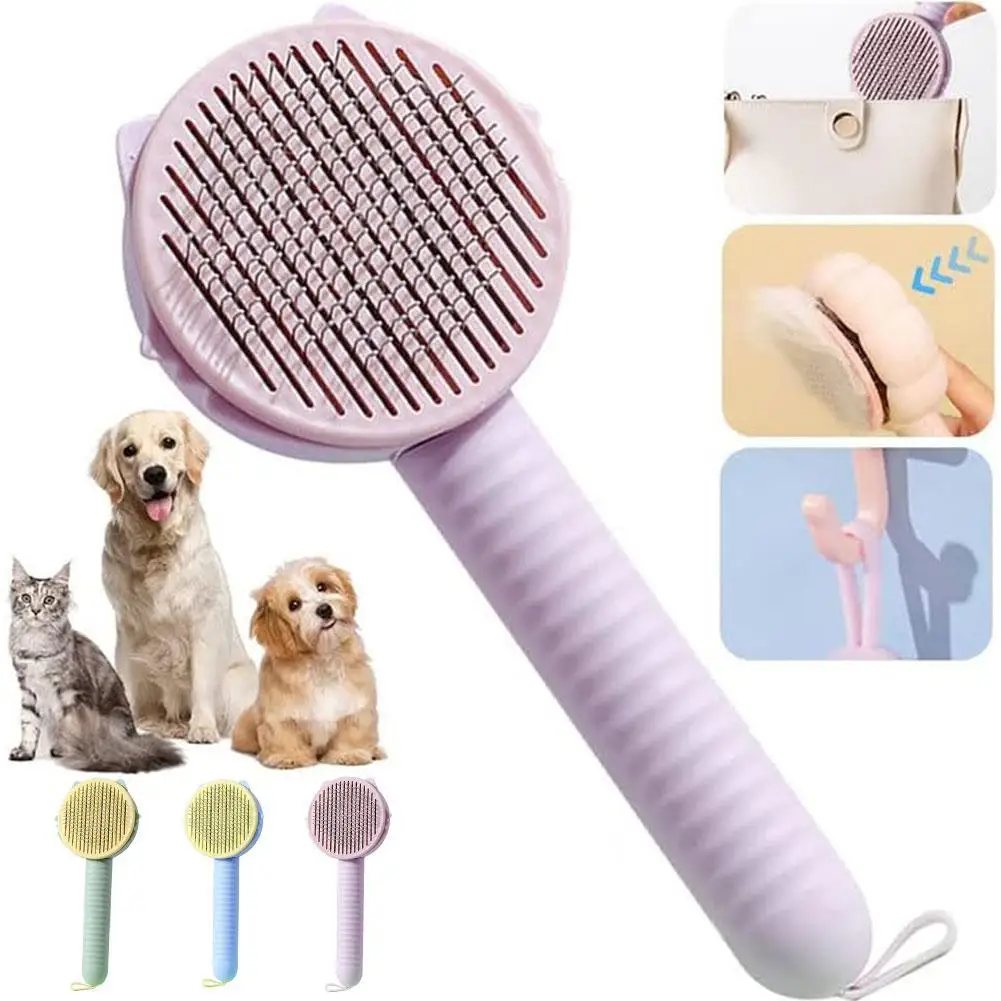 

Pet Hair Removal Brush Grooming Comb Self Cleaning Dog Slicker Brush With Massage Teeth Dogs Cats Pet Grooming Supplies