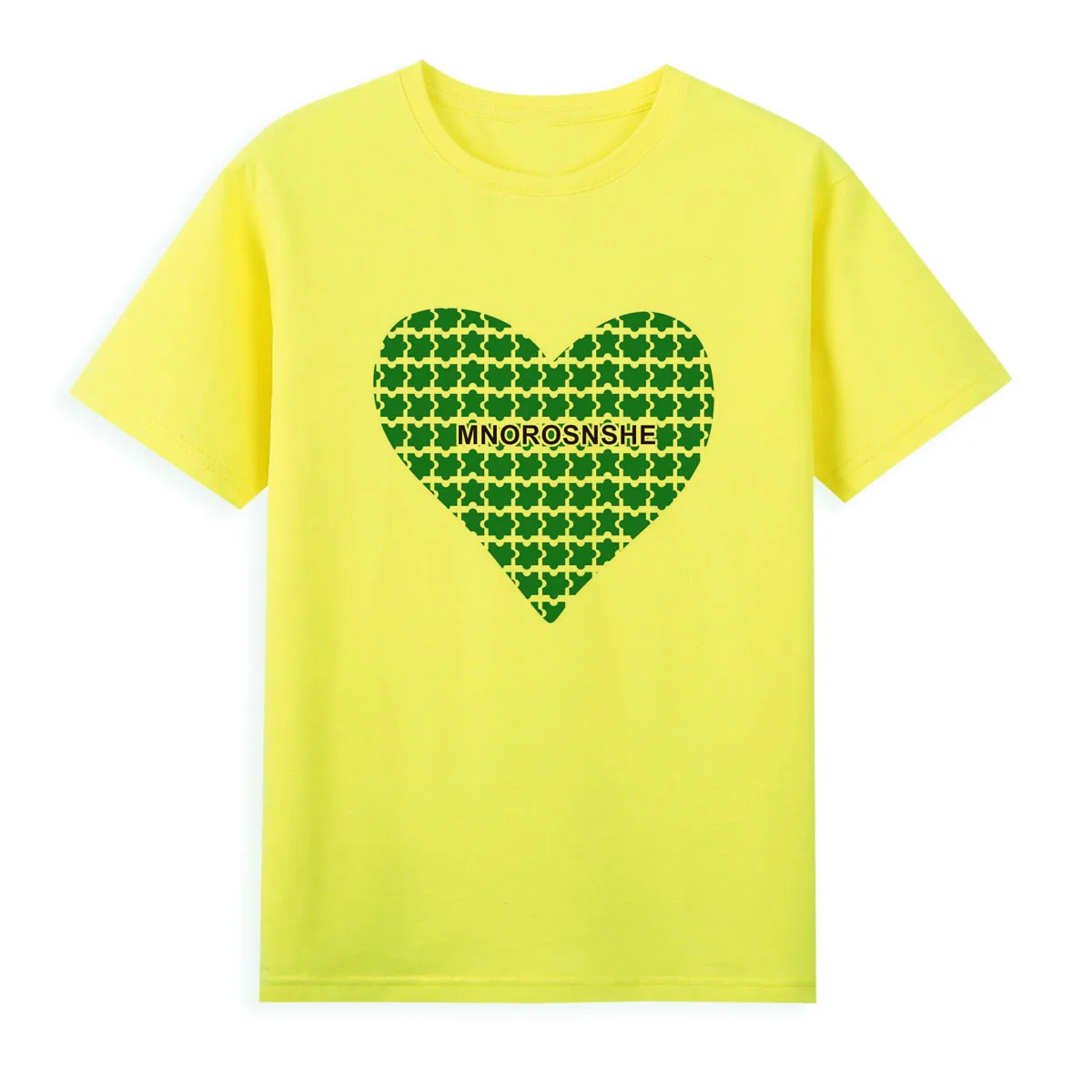 Зеленая футболка с принтом сердца Женские Новые Стильные красивые летние