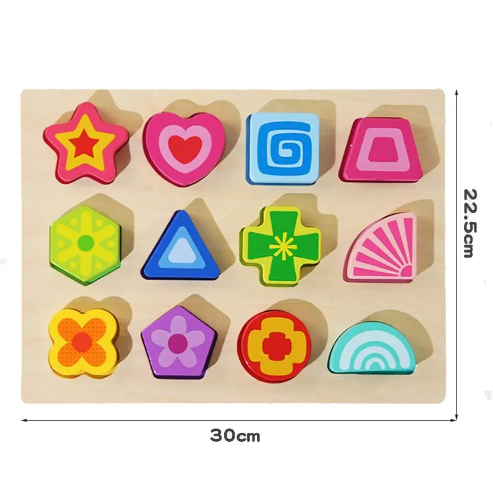 Wooden Puzzle Cartoon 3D Toy Animal Fruit Shape Traffic Table Game Montessori Sensory