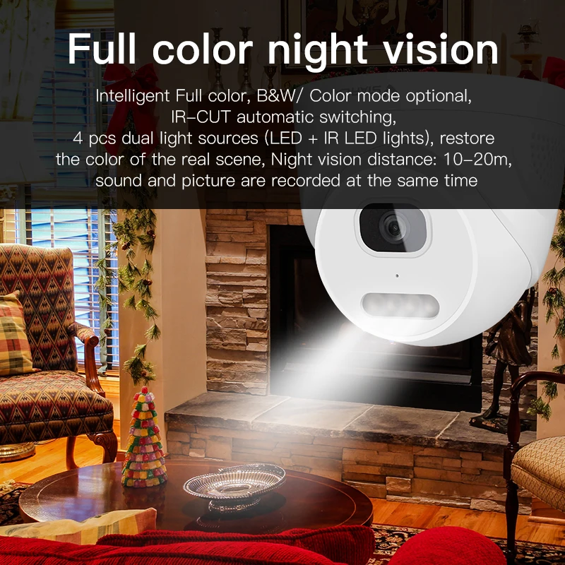 2023 Внутренняя камера Vstarcam Dome POE IP Smart Dual Light 3MP Full Color H.265 2-Way Audio CCTV для домашней безопасности.