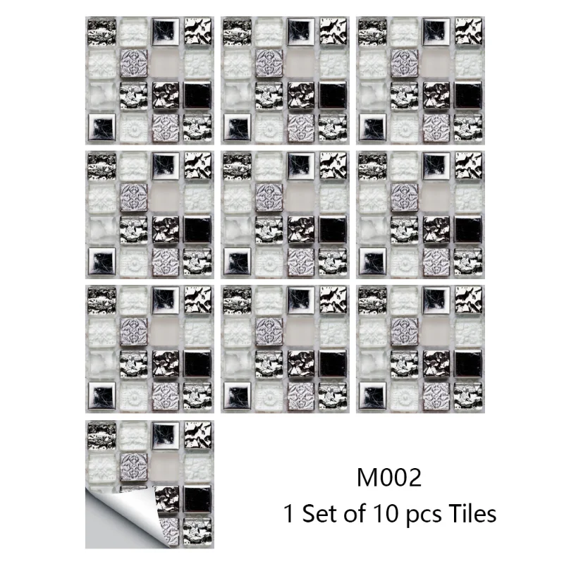 

Mosaic Style Imitation Ceramic Tile Paste Living Room Kitchen Bathroom Decoration Self-adhesive Wall Sticker Removable