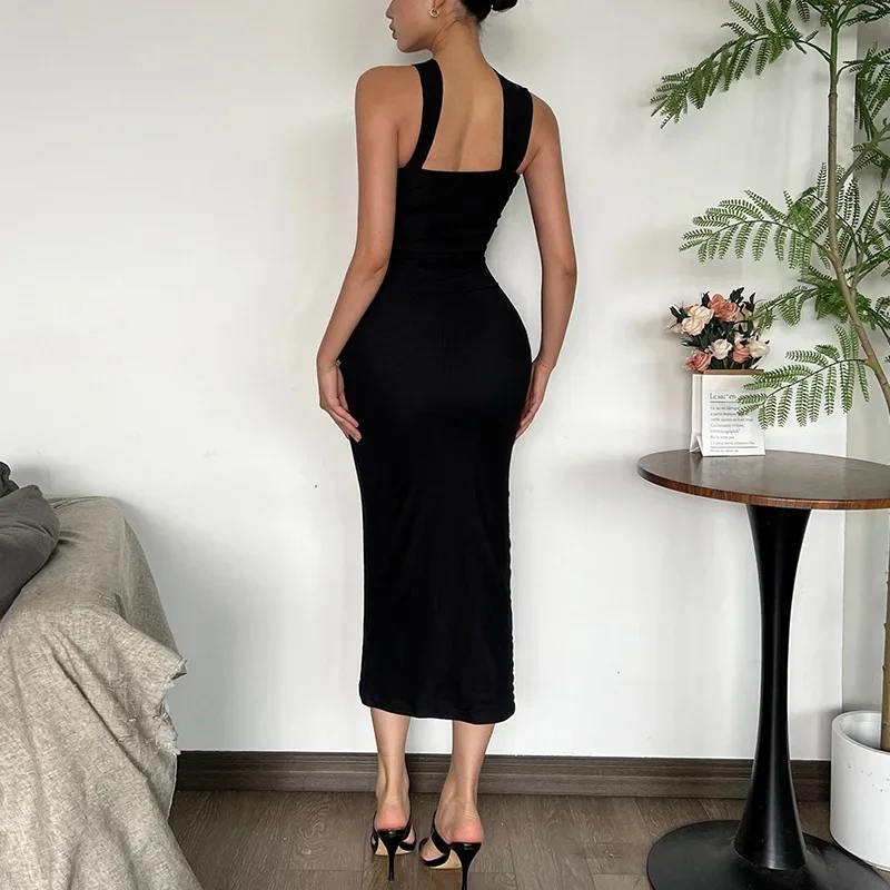 Сексуальное сетчатое платье с открытой спиной инкрустированное полое