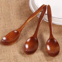 3pcs18cm natural wood japanese style environmental tableware cooking honey coffee spoon mixing spoon