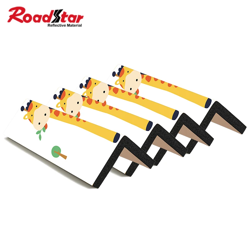 

Roadstar 2pcs Cartoon Reflective Car Door Protection Exterior Anti Scratch Adhesive Foam Warning Sign Parking Garage Protector