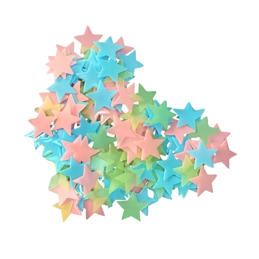 

50 Pcs Kids Room Decor Christmas Star Sticker Wall Sticky Fluorescent Stars Stickers Colored Stickers Star Stickers Ceiling