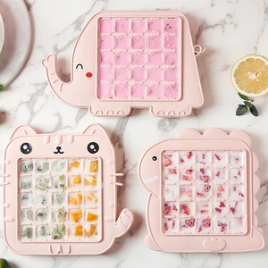 Cartoon Ice Cube Tray Ice Box Ice Cube Maker Mold Kitchen Bar Cute DIY Square Shape Quick Freeze Ice Cube Mold for Cold Drink