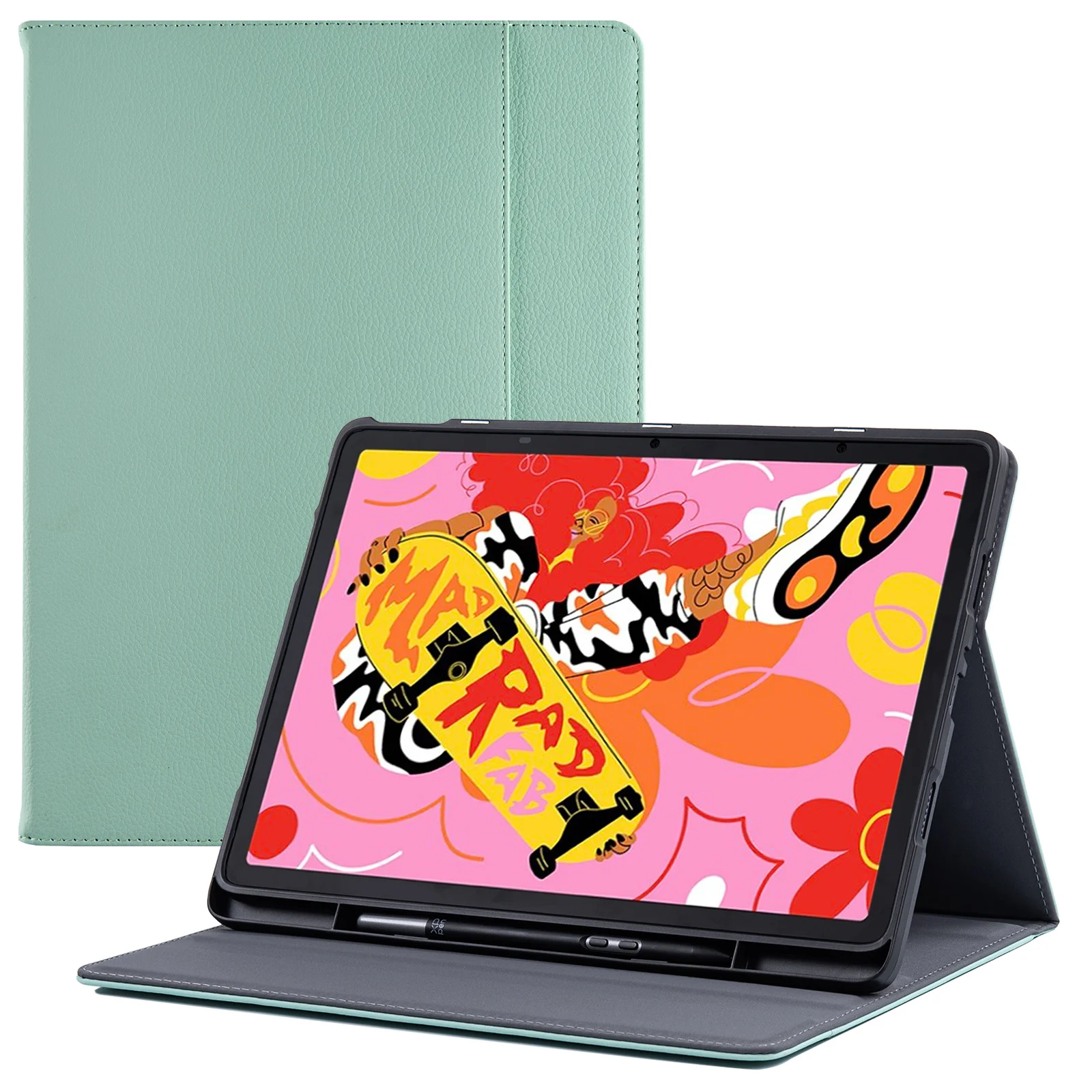 Фото Чехол для XPPen Magic Drawing Pad 12.2, подставка для просмотра под разными углами, чехол из искусственной кожи с держателем для ручки, карманом, функцией автоматического сна/пробуждения №1