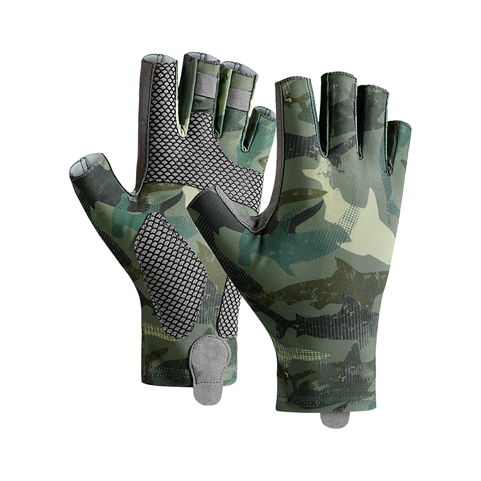 

Breathable Half Finger Fishing Gloves Ice Silk Summer Sunscreen Fishing Cycling Gloves Men Skin-friendly Fabric Gloves