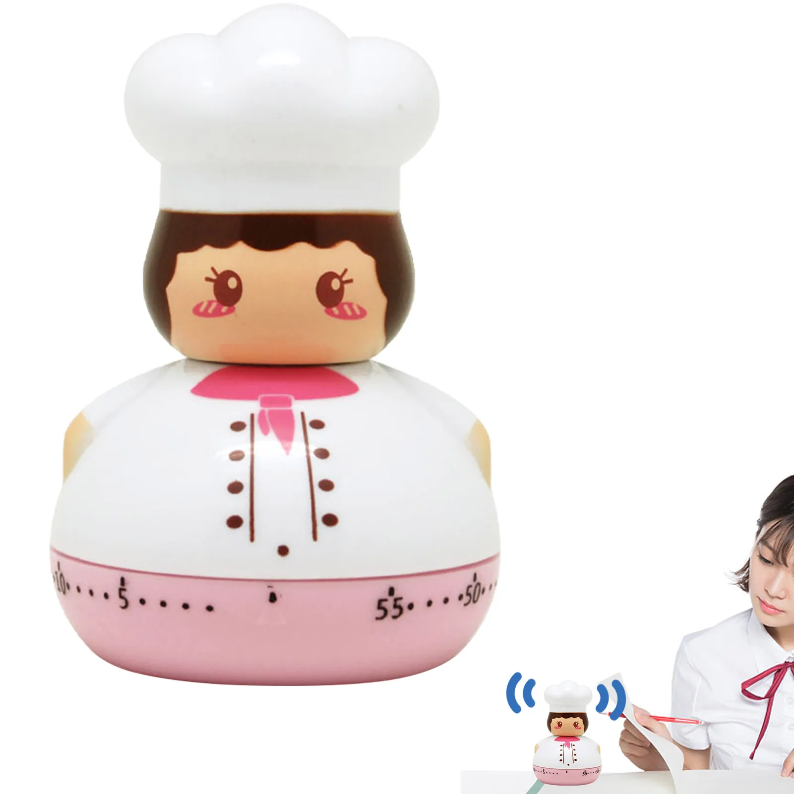 

Мультяшный кухонный таймер с мультяшной фигуркой, таймер для яиц на 55 минут для духового миксера, милый маленький механический таймер с обр...