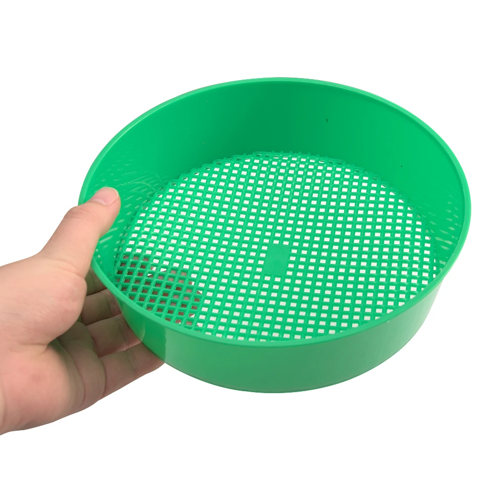 

Plastic Garden Sieve Riddle Green For Compost Soil Stone Mesh Gardening Tool