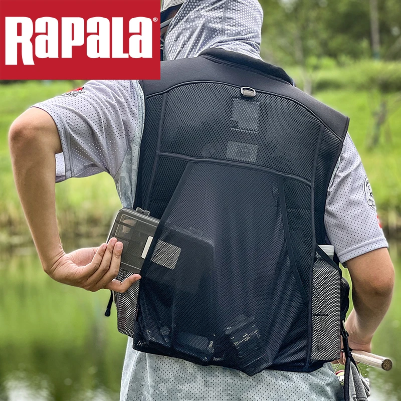 Фото Многофункциональный легкий рыболовный жилет Rapala с дышащей сеткой, множеством карманов и большой вместимостью для активного отдыха на природе №5