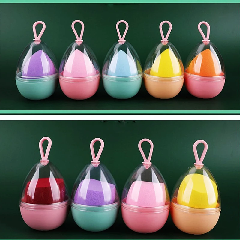 

2022 New Wet and Dry Beauty Portable Lanyard Shell Sponge Egg Storage Box Dust-proof Moisture-proof Puff Makeup Tools