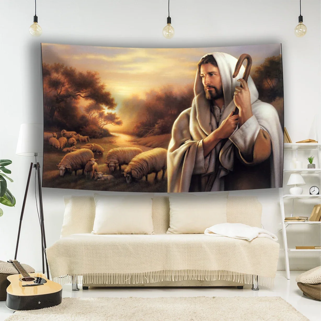 Синтетический правый сын Божий против зла фон декоративный настенный гобелен