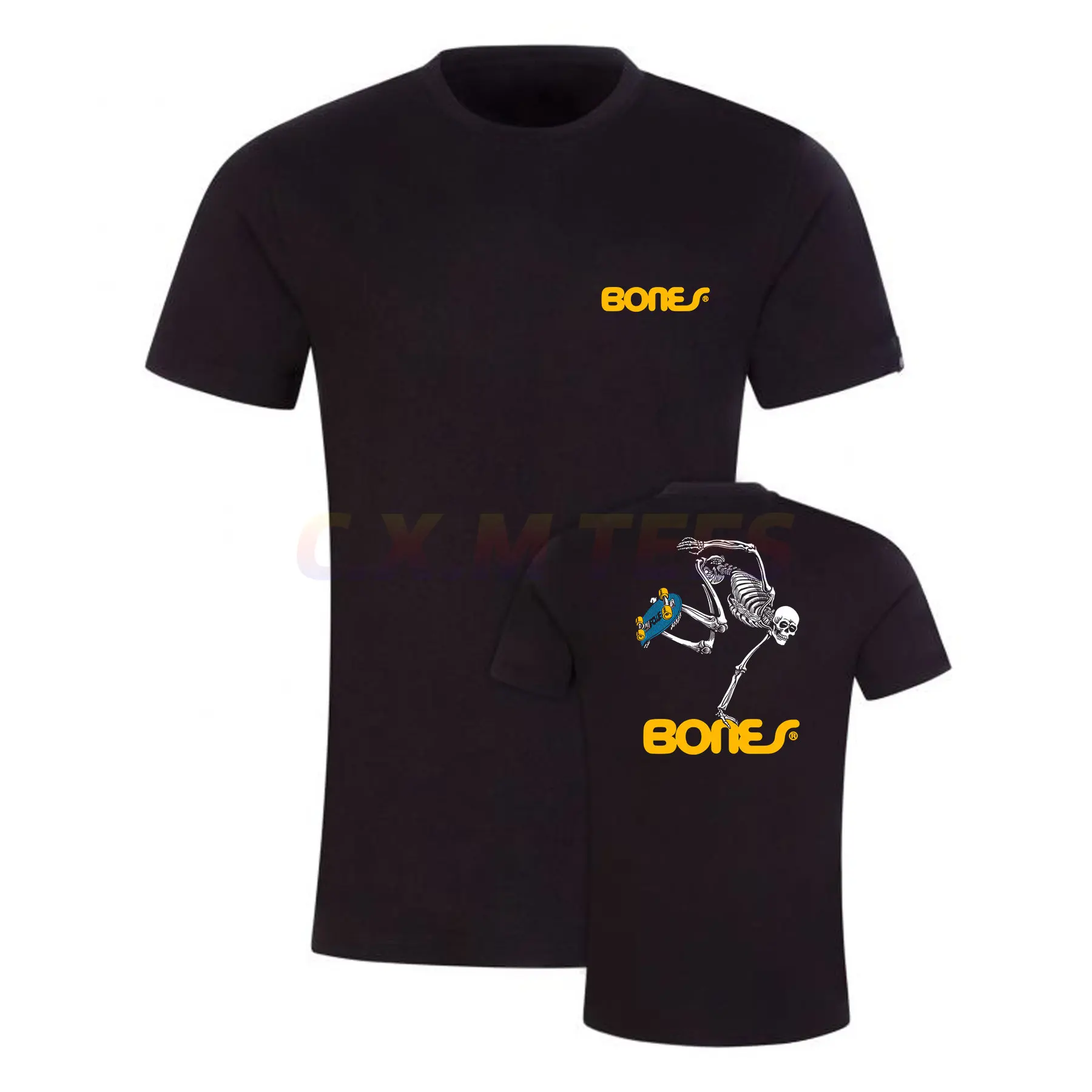 

Amazing Tees Men Powell-Peralta Skateboard Bones T Shirt Double-sided Oversized T-shirt Graphic Short Male T-shirts Sleeve S-3XL